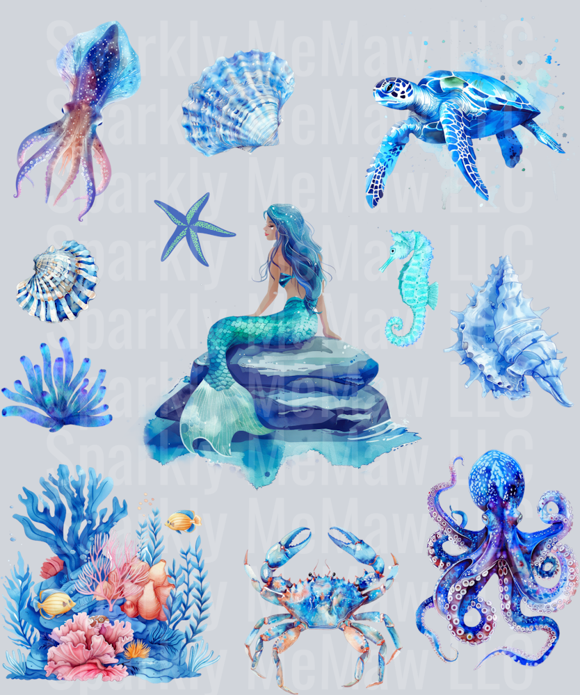 All Things Sea.UV DTF Element Sheet