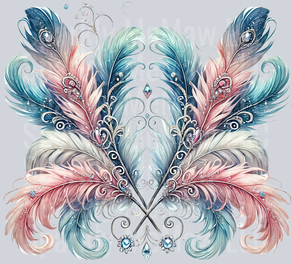 33 Fancy Feathers UV DTF Clip Art Decal