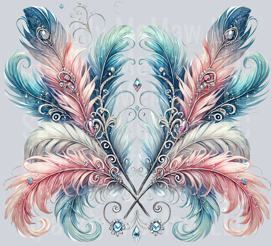 33 Fancy Feathers UV DTF Clip Art Decal