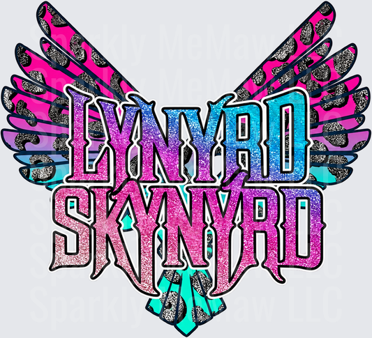 Lynyrd Skynyrd Colorful Wings Logo DTF Transfer for Fabrics