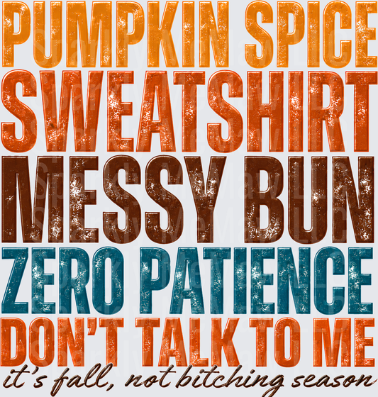 Pumpkin Spice Messy Bun Fall This Is A UV DTF Decal