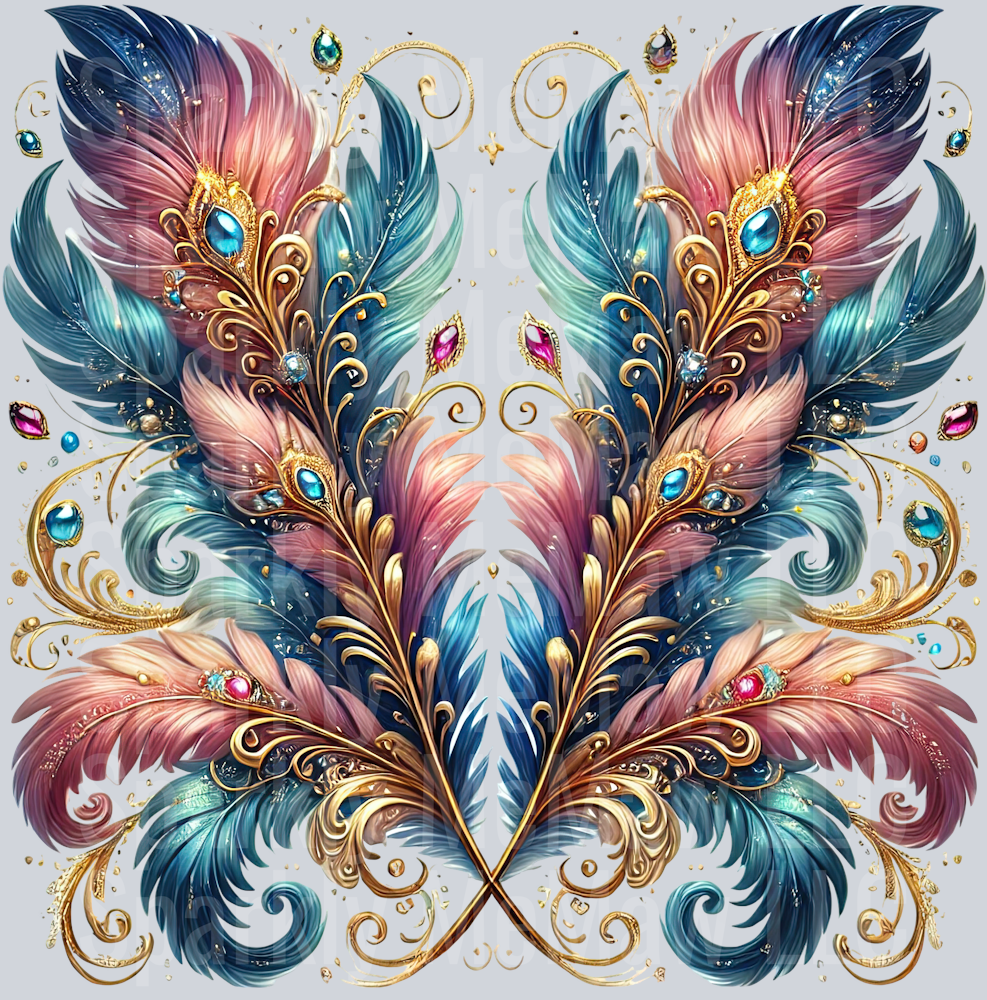 9 Fancy Feathers UV DTF Clip Art Decal