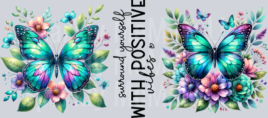 Positive Vibes Buttrfly 16 oz UV DTF Wrap