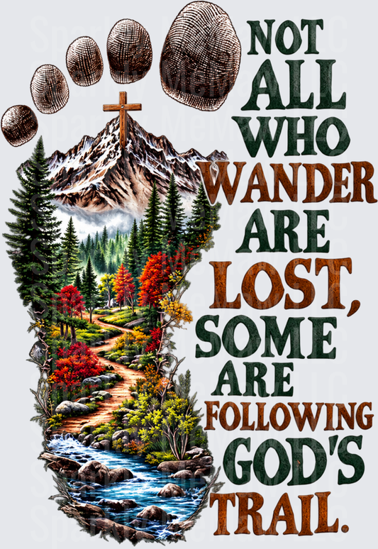 Bigfoot Footprint Nature Cross Faith DTF Transfer for Fabrics
