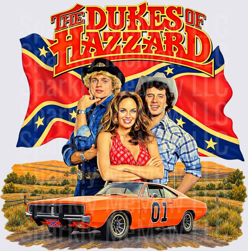 The Dukes of Hazzard Cast DTF Transfer for Fabrics