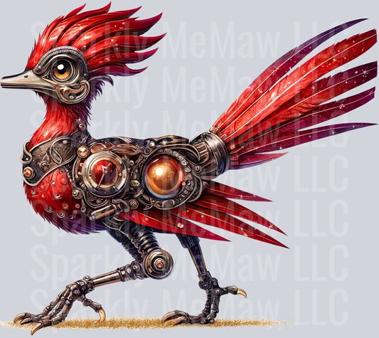 Red Road Runner SteamPunk UV DTF Decal 29