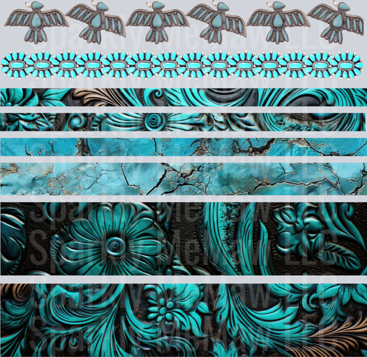 TurquoiseTribalgem sheet 10x10