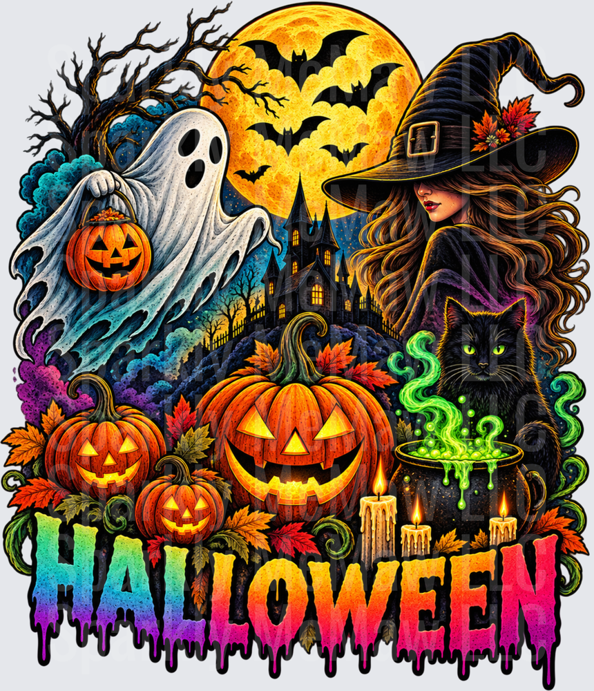 Spooky Halloween Scene UV DTF Decal