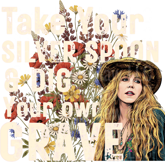 Floral Typography Quote with Boho Woman in Straw Hat UV DTF Decal