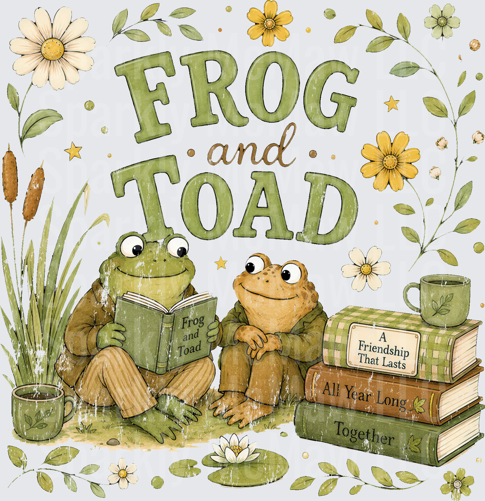 Frog and Toad Friendship DTF Transfer for Fabrics