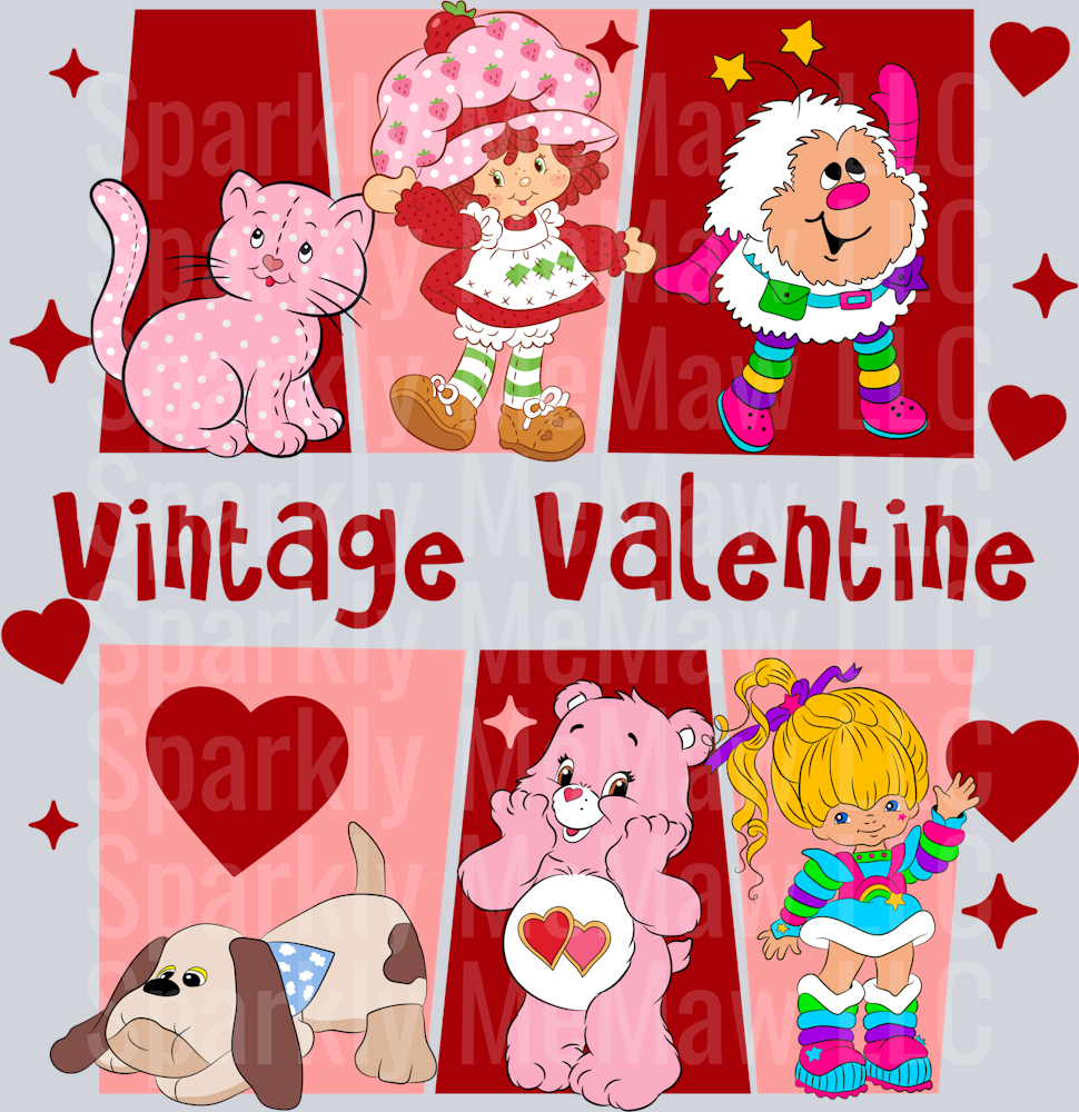 Vintage valentine white UV DTF Decal