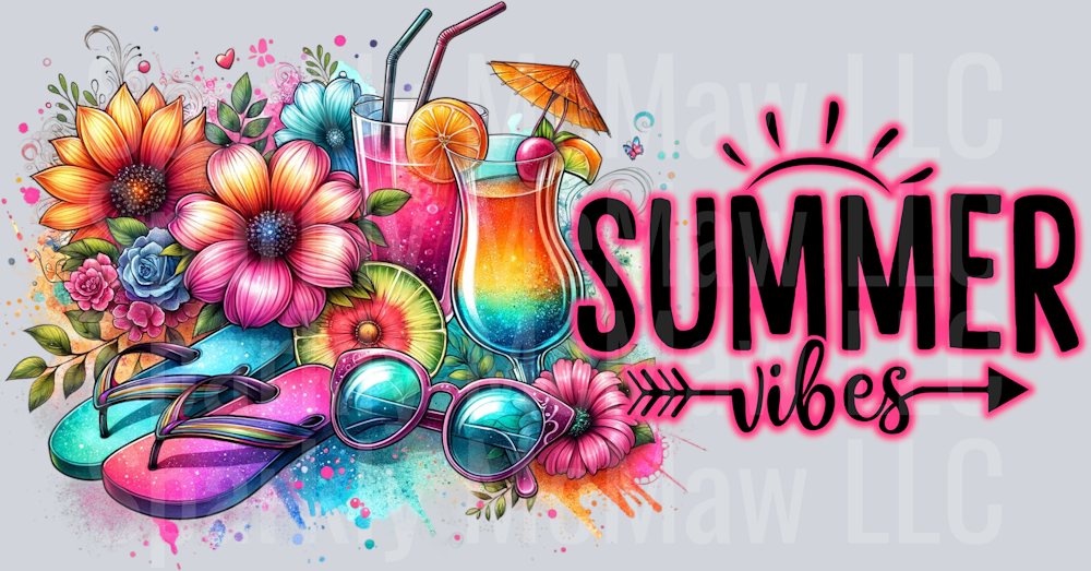 Summer vibes 16 oz UV DTF Wrap
