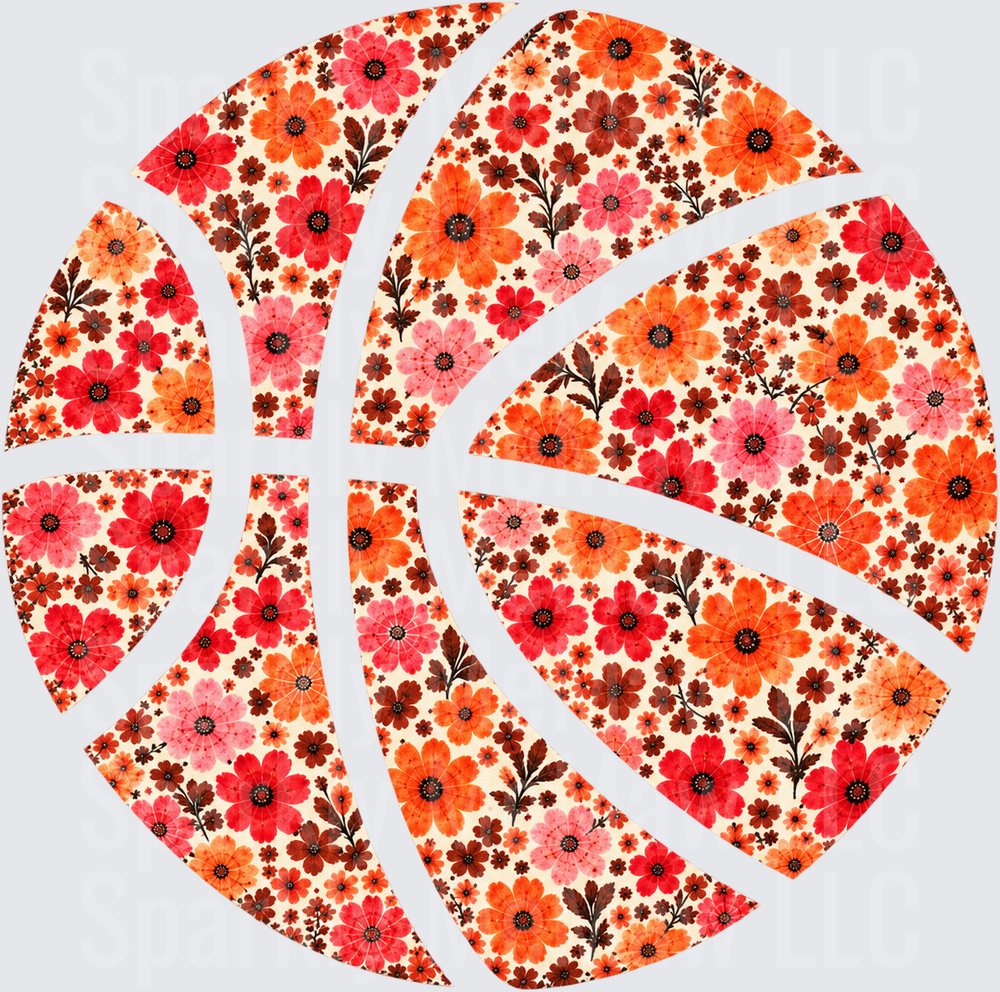 Floral Basketball UV DTF Decal
