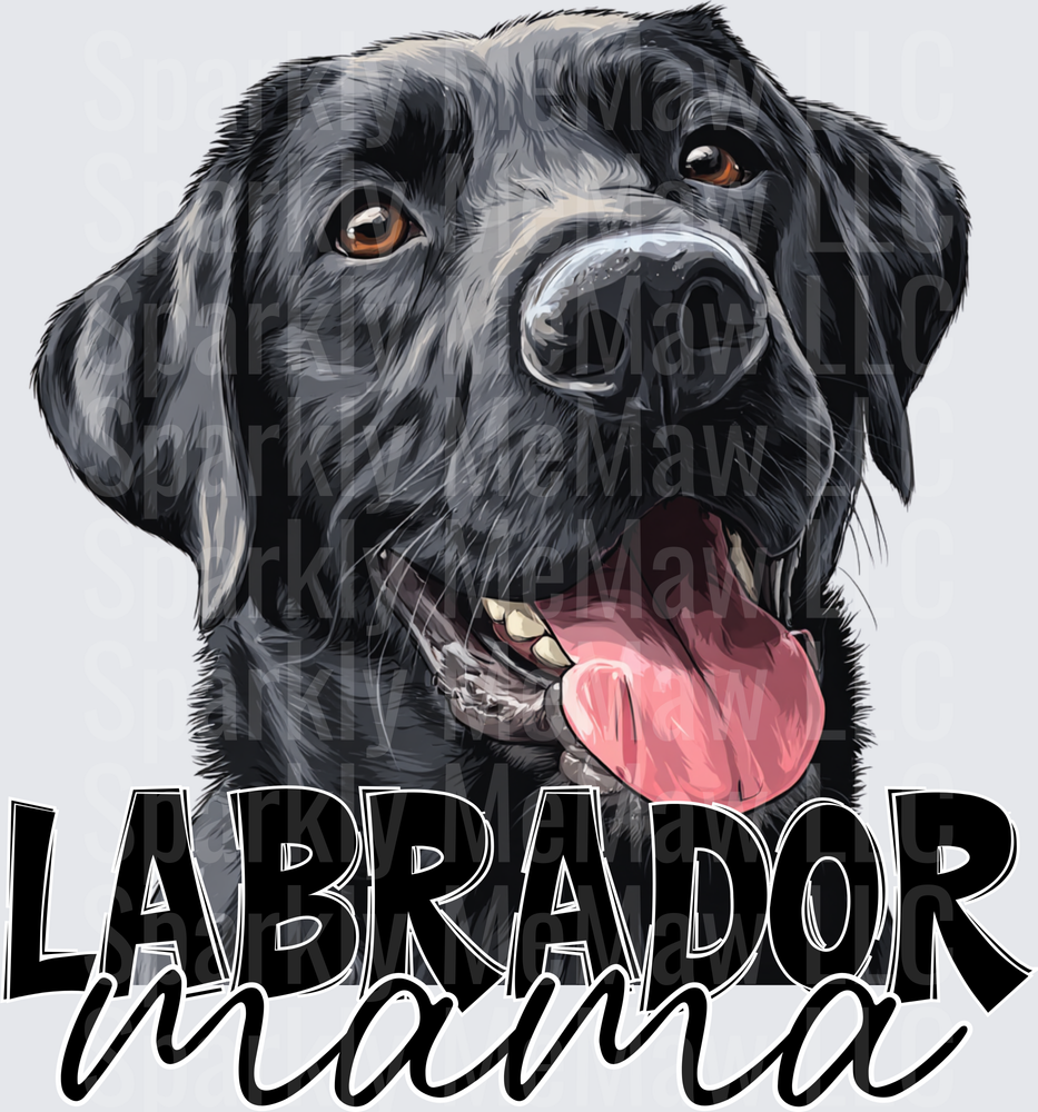 Labrador Mama Dog Portrait with Typography UV DTF Decal