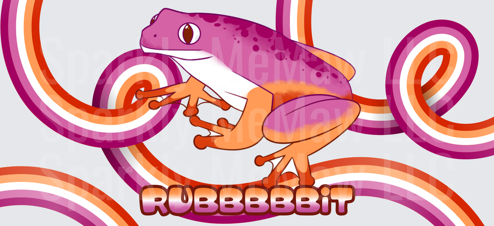Rubbbbbit Retro Frog with Groovy Rainbow Swirls UV DTF Wrap