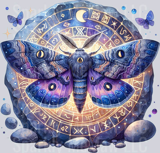 3 Nocturne Moth ClipArt Decal