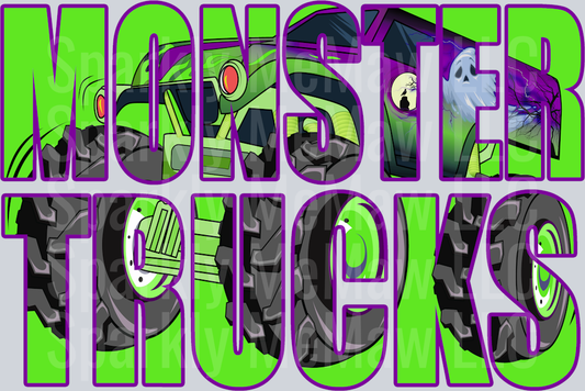 monster trucks grave UV DTF Decal