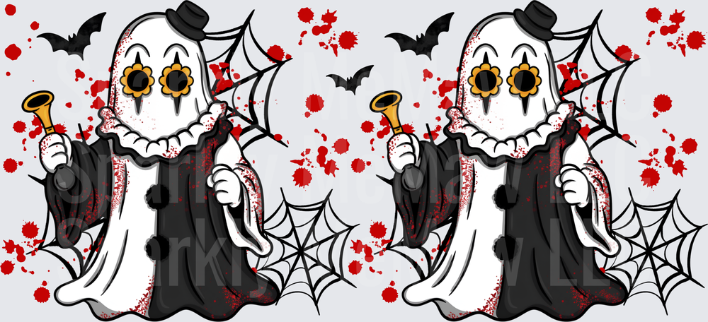 Spooky Clown Ghost Halloween UV DTF Wrap