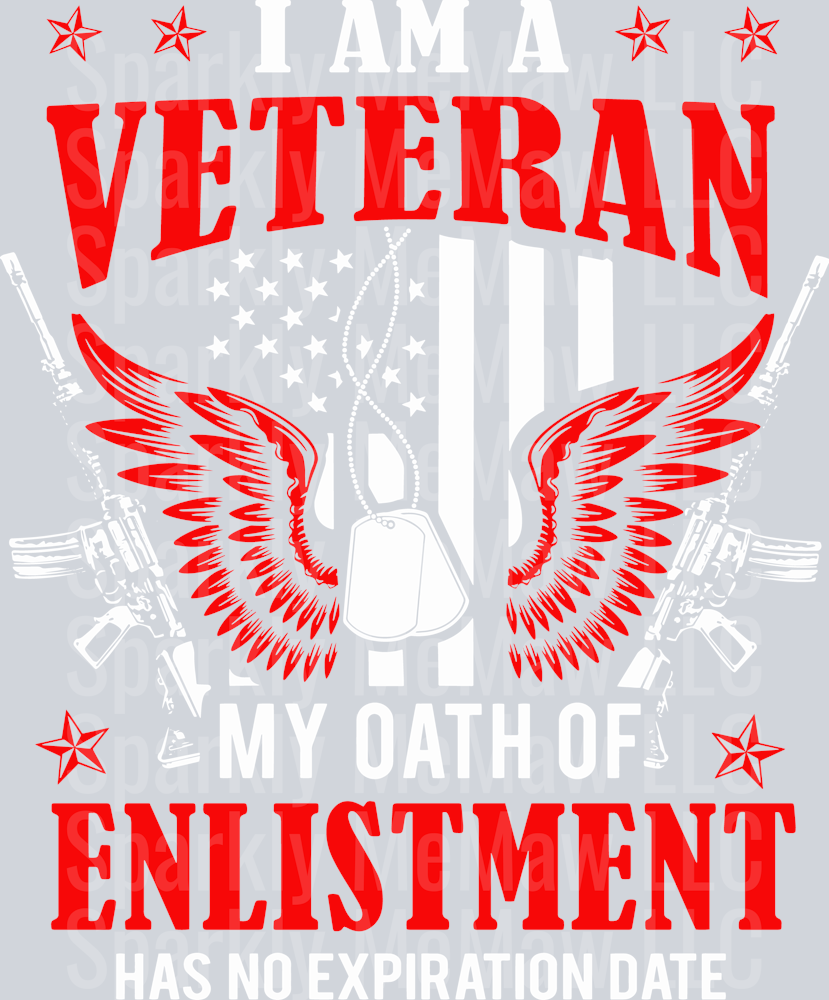 US VETERAN white writing UV DTF Decal