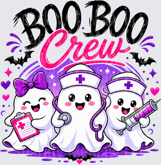 Boo Boo Crew Nurse Ghosts UV DTF Decal