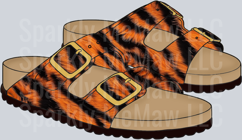Tiger Print Birkenstock Style Sandals UV DTF Decal