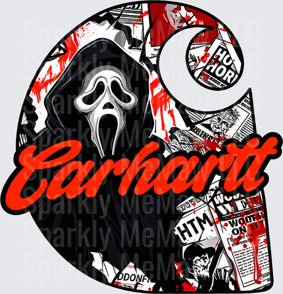 Ghostface Scream Horror Carhartt Logo UV DTF Decal