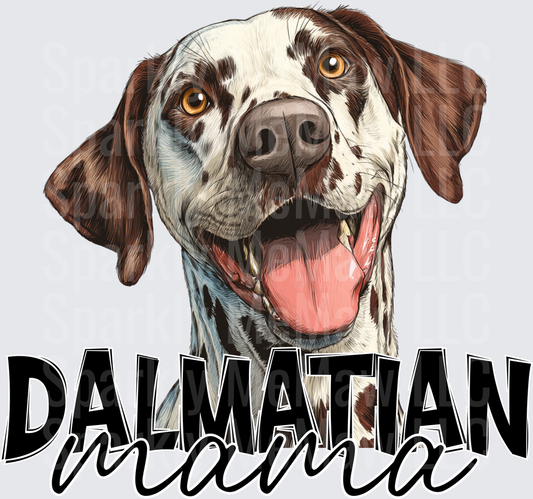 UV DTF Decal Happy Dalmatian Dog Face with Dalmatian Mama Text