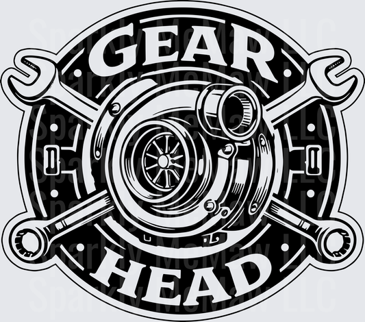 Gear Head Turbocharger and Pistons Automotive DTF Transfer