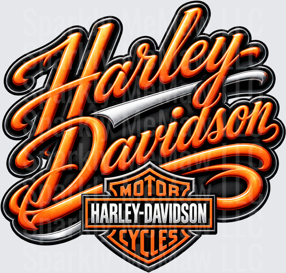 HD Motor Cycles Script Logo is a UV DTF Decal