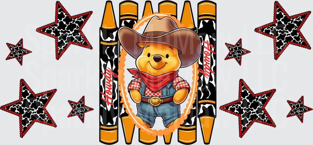 Cowboy P Howdy Western Crayons is a UV DTF Wrap
