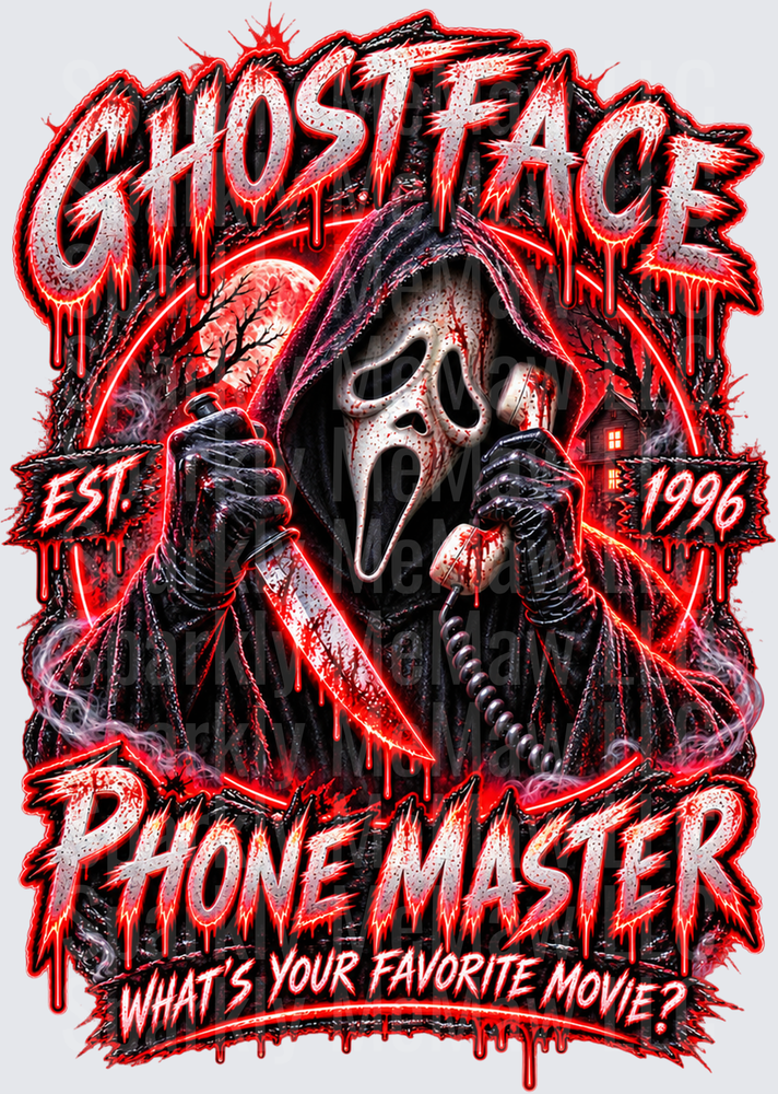 Ghostface Phone Master Horror UV DTF Decal
