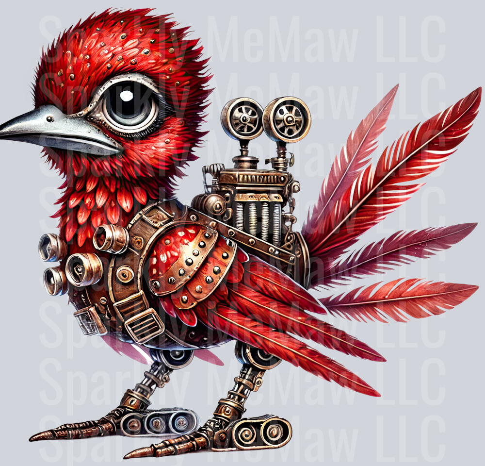 Red Road Runner SteamPunk UV DTF Decal 2
