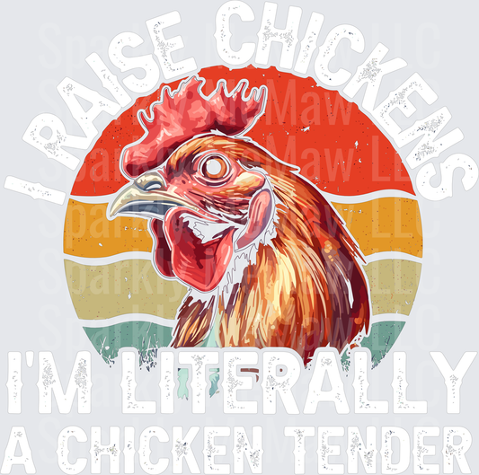 Vintage Rooster Raise Chickens Millenially Retro Sunset Circle UV DTF Decal