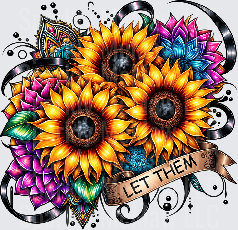 Sunflower Let Them Banner UV DTF Decal