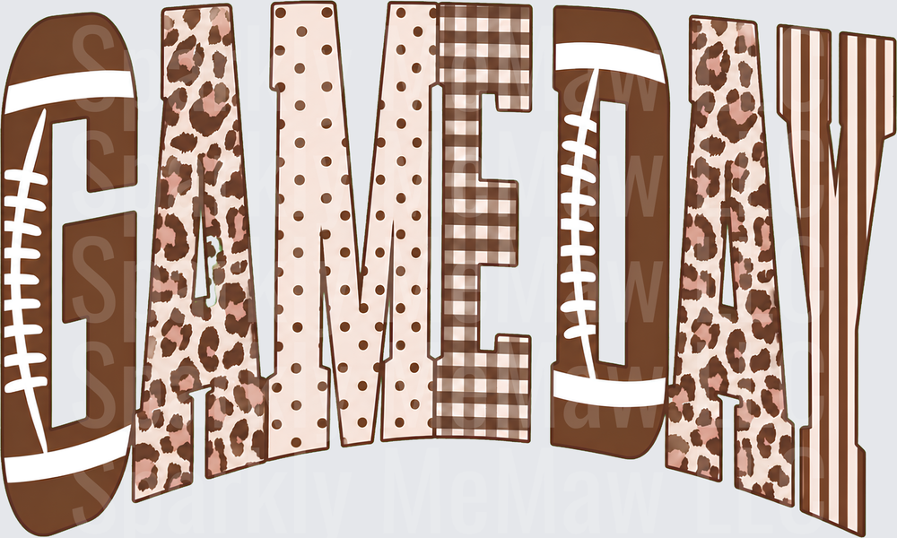 Game Day Football Leopard Print UV DTF Decal