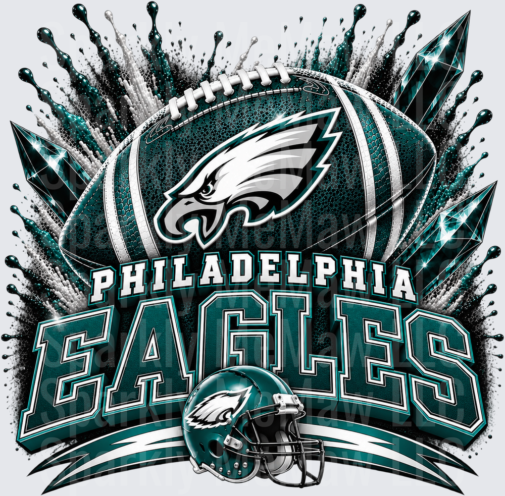 Philadelphia Eagles Football Explosion DTF Transfer for Fabrics