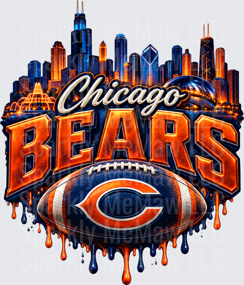 Chicago Bears City Skyline UV DTF Decal