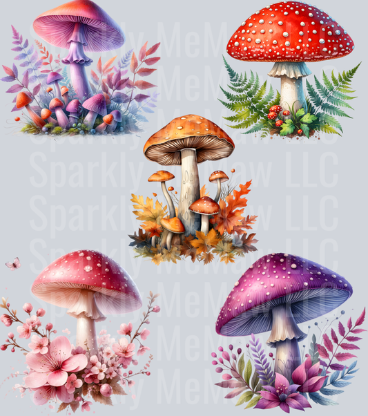 Mushroom UV DTF Element Sheet