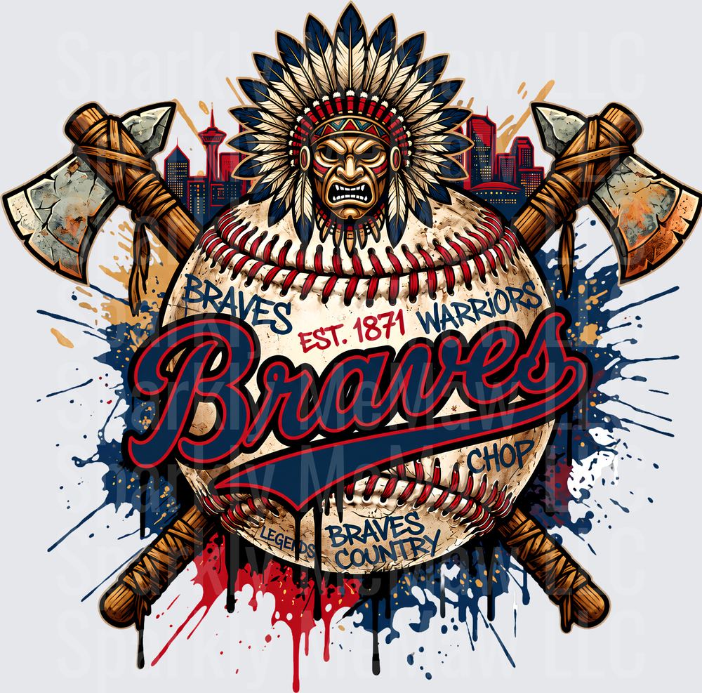Atlanta Braves Warriors EST. 1871 UV DTF Decal