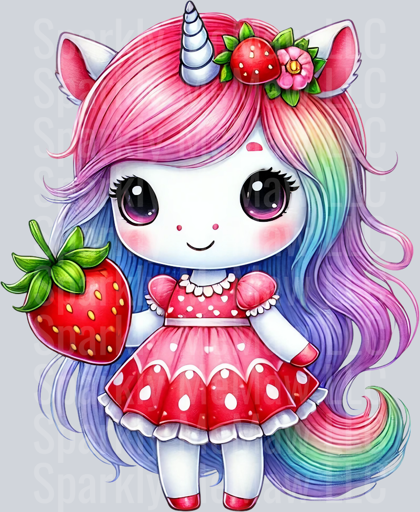 kawaii unicorn 6 Clip Art UV DTF Decal