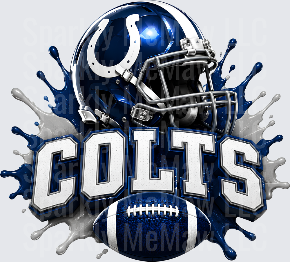 Indianapolis Colts Helmet Splash Design is a UV DTF Decal
