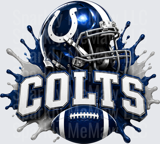 Indianapolis Colts Helmet Splash Design is a UV DTF Decal