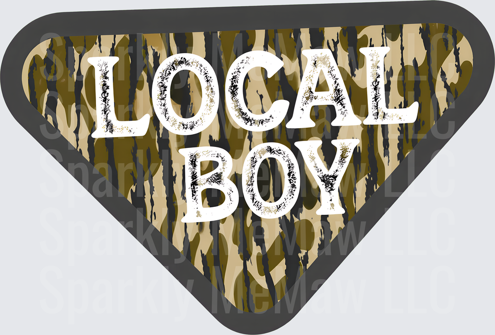 Local Boy Camo Badge DTF Transfer for Fabrics