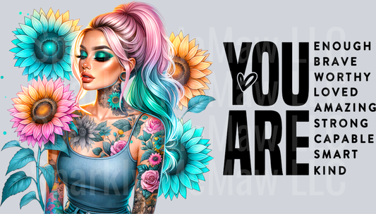 You are Enough  16 oz UV DTF Wrap