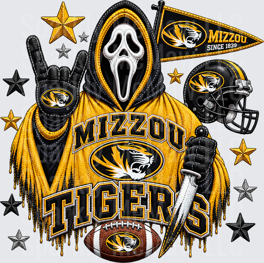 Mizzou Tigers Ghostface UV DTF Decal