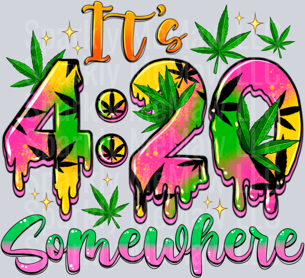 It's 420 Somewhere UV DTF Decal