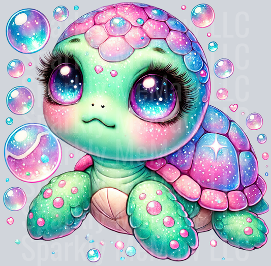 10 Colorful Turtle Clipart UV DTF Decal