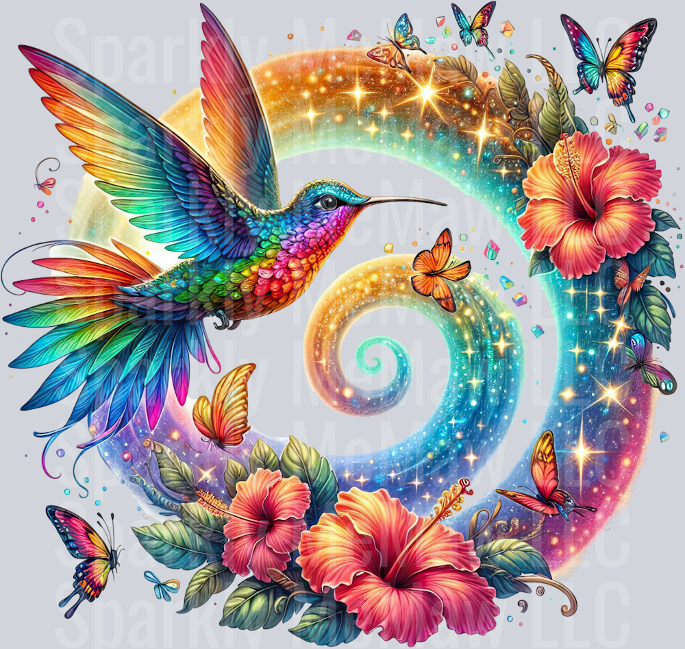 68 Hummingbird Clip Art UV DTF Decal