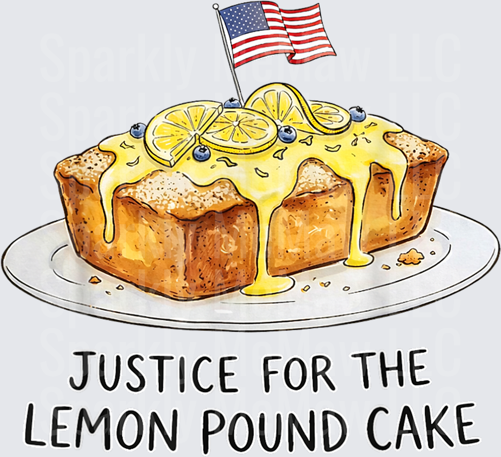 Justice For The Lemon Pound Cake with American Flag UV DTF Decal