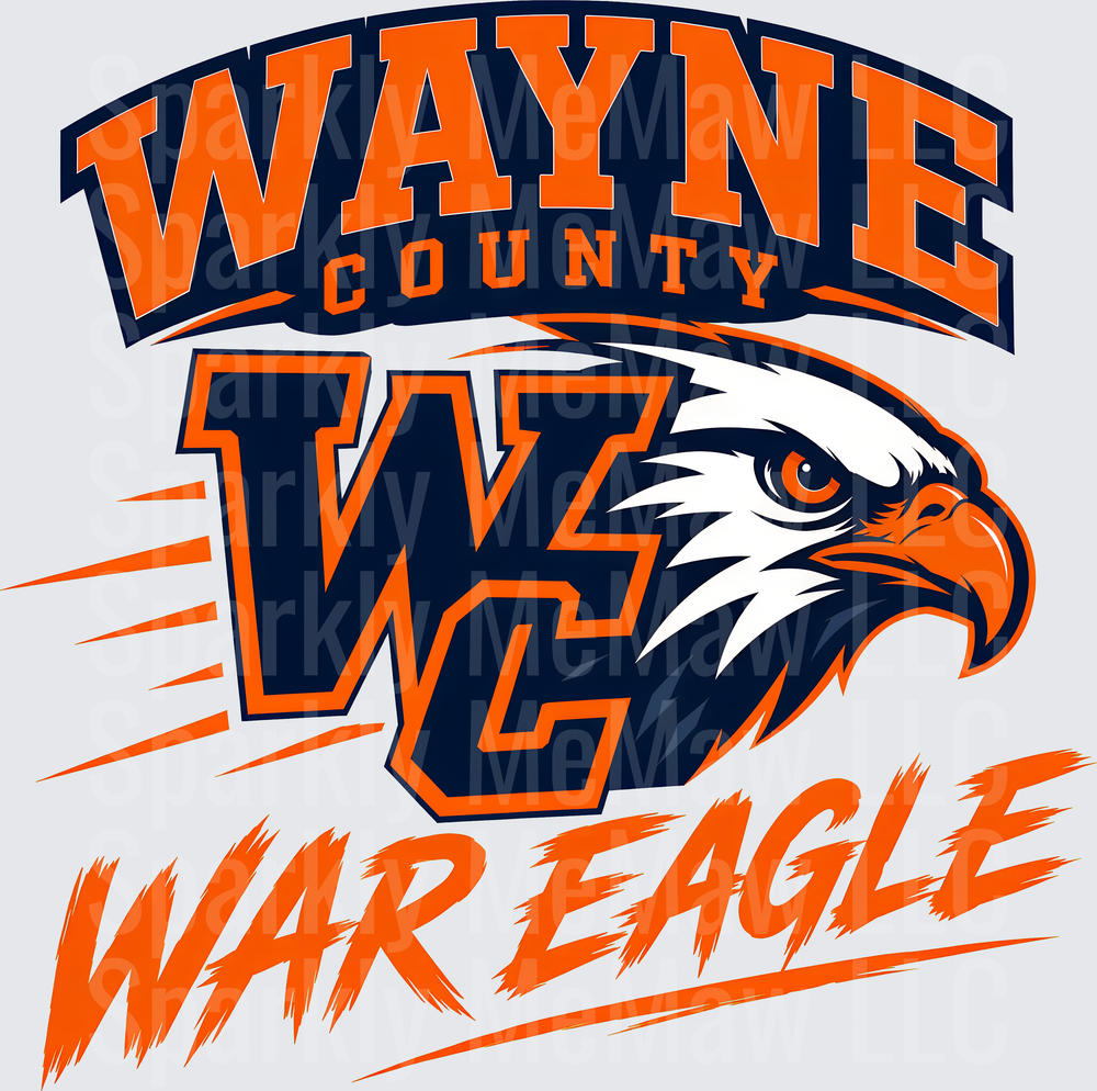 Wayne County War Eagle DTF Transfer for Fabrics
